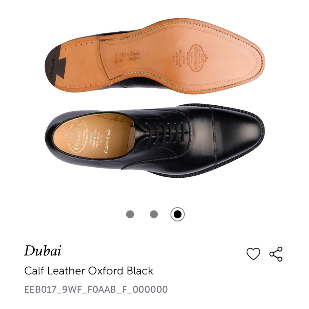 NWOT Church’s Dubai calf leather oxford black - Picture 11 of 14